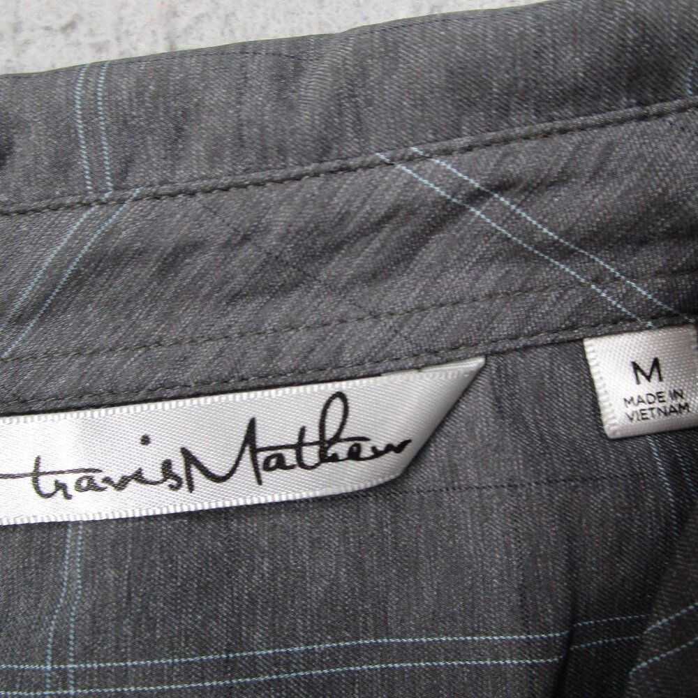 Travis Mathew Shirt Mens Medium Gray Check Short Sleeve Performance Casual Work - Picture 3 of 7